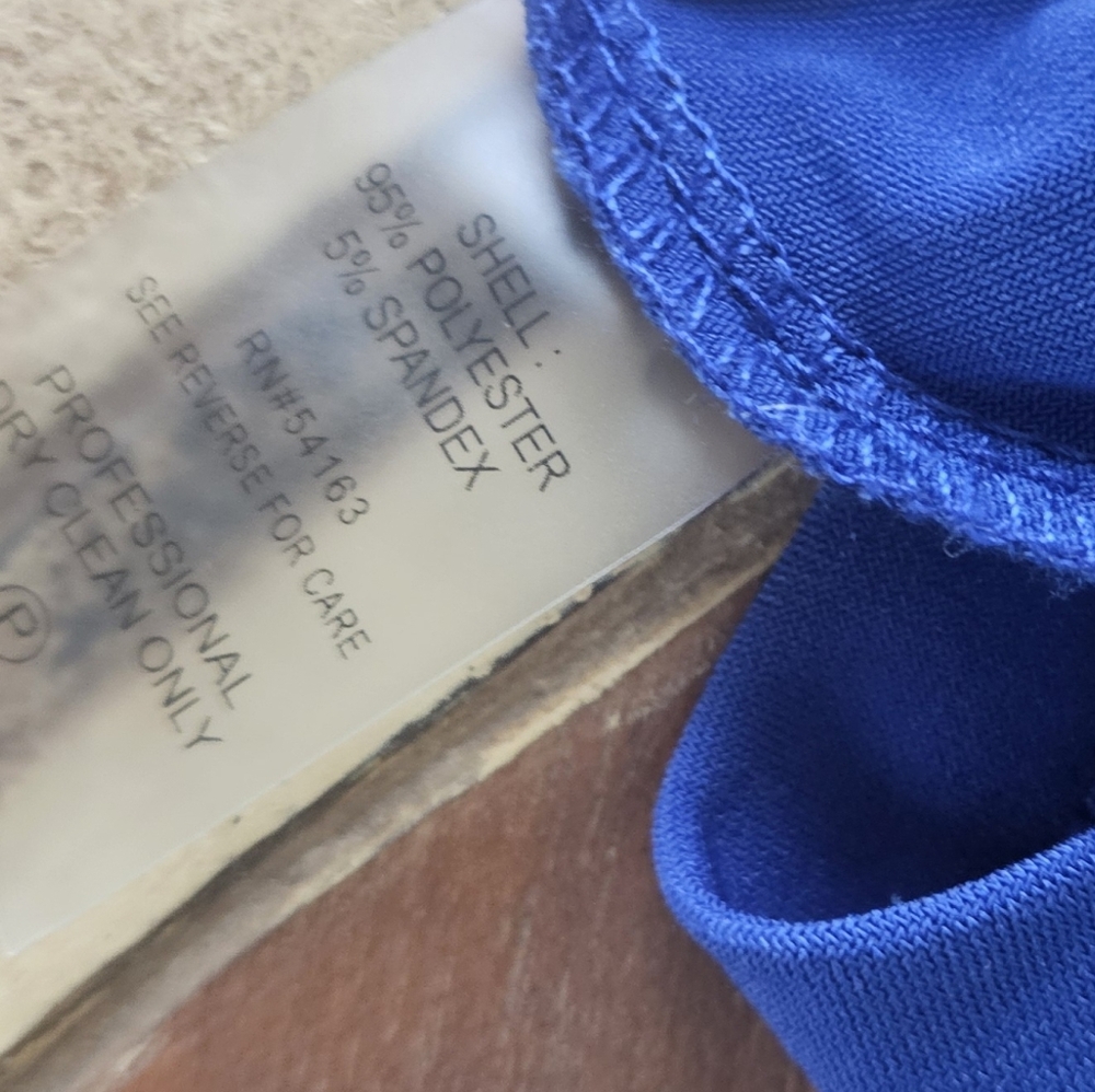 CALVIN KLEIN Cowl-neck Royal Blue Tank: Like New - Picture 5 of 5